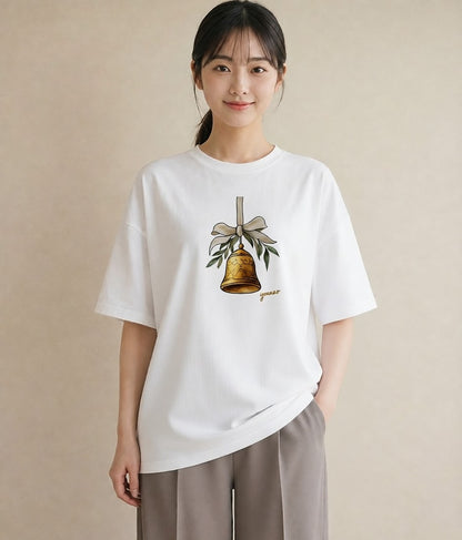 半袖Tシャツ レディース 風鈴 ガラス 夏 ナチュラル アンティーク イラスト 水彩風 敬老の日 ホワイトデー 白T YMAZO