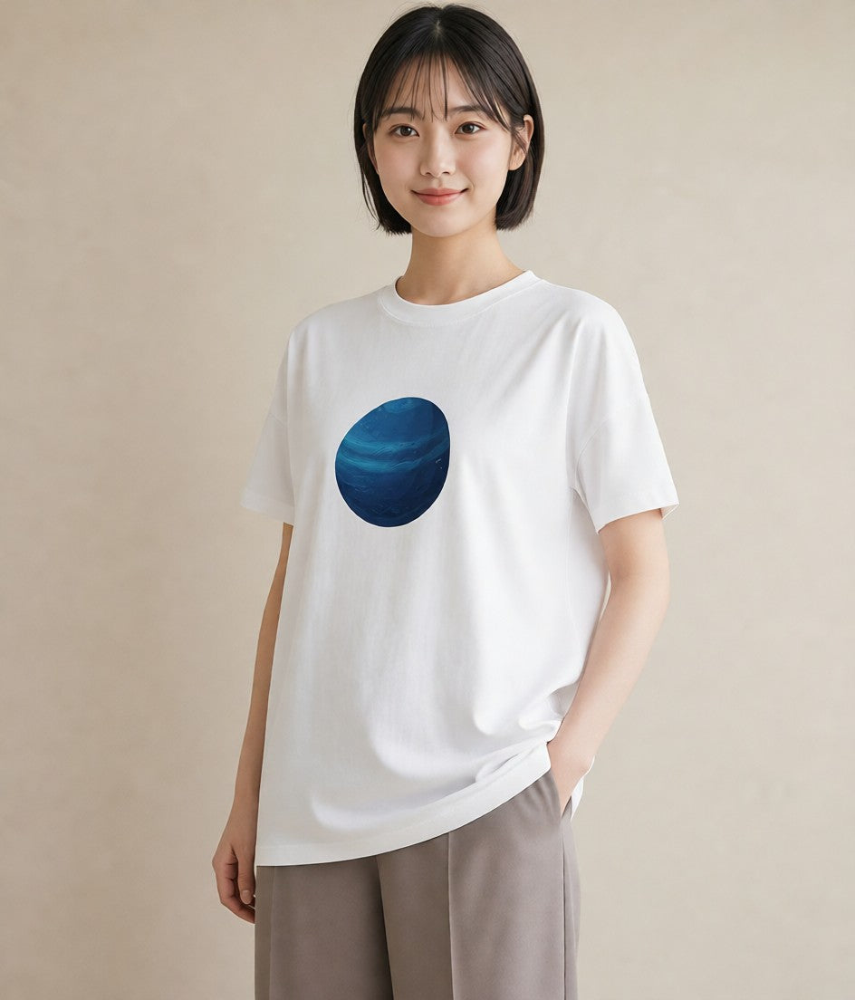 グラフィックTシャツ レディース 地球 星空 宇宙 イラスト ホワイトデー 春服 白T YMAZO