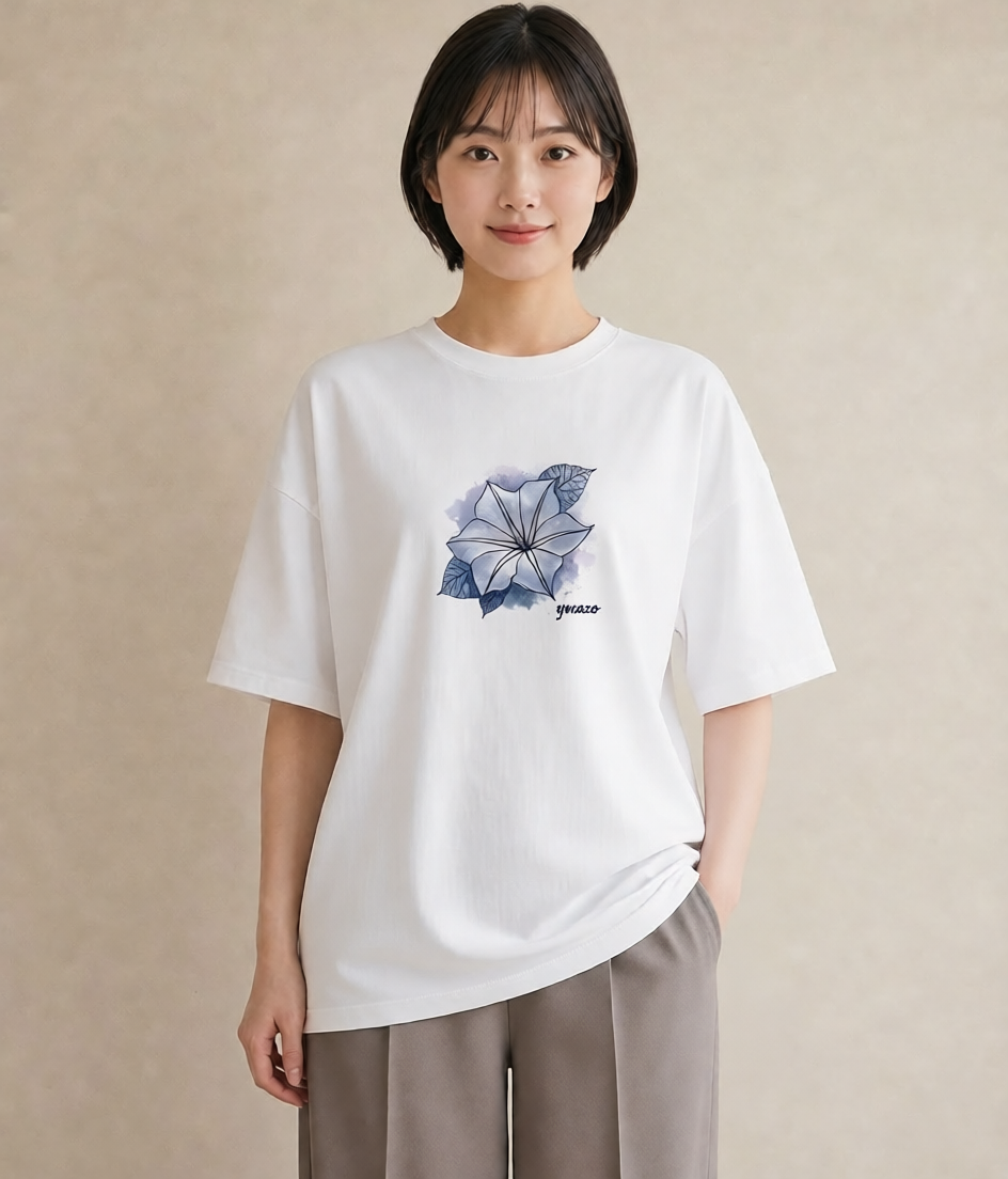 プリントTシャツ レディース ゆり 百合 花 花柄 イラスト ヴィンテージ風 女子会 お揃い 白T