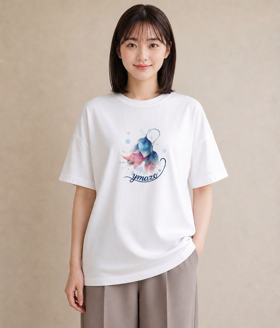 グラフィックTシャツ レディース あさがお 朝顔 花 花柄 イラスト 北欧風 女子会 お揃い 白T