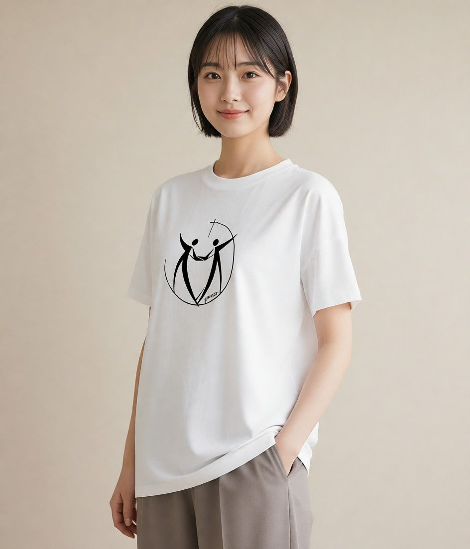 グラフィックTシャツ レディース バレエシューズ バレエ トウシューズ ナチュラル アンティーク イラスト 旅行コーデ 友達ギフト 部屋着 白T YMAZO
