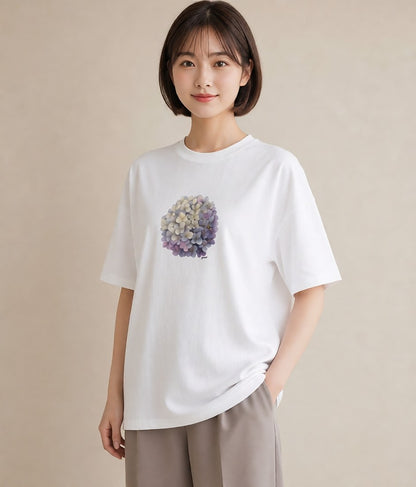 デザインTシャツ レディース スミレ 花 花柄 イラスト ラフ 春コーデ 姉妹 白T YMAZO