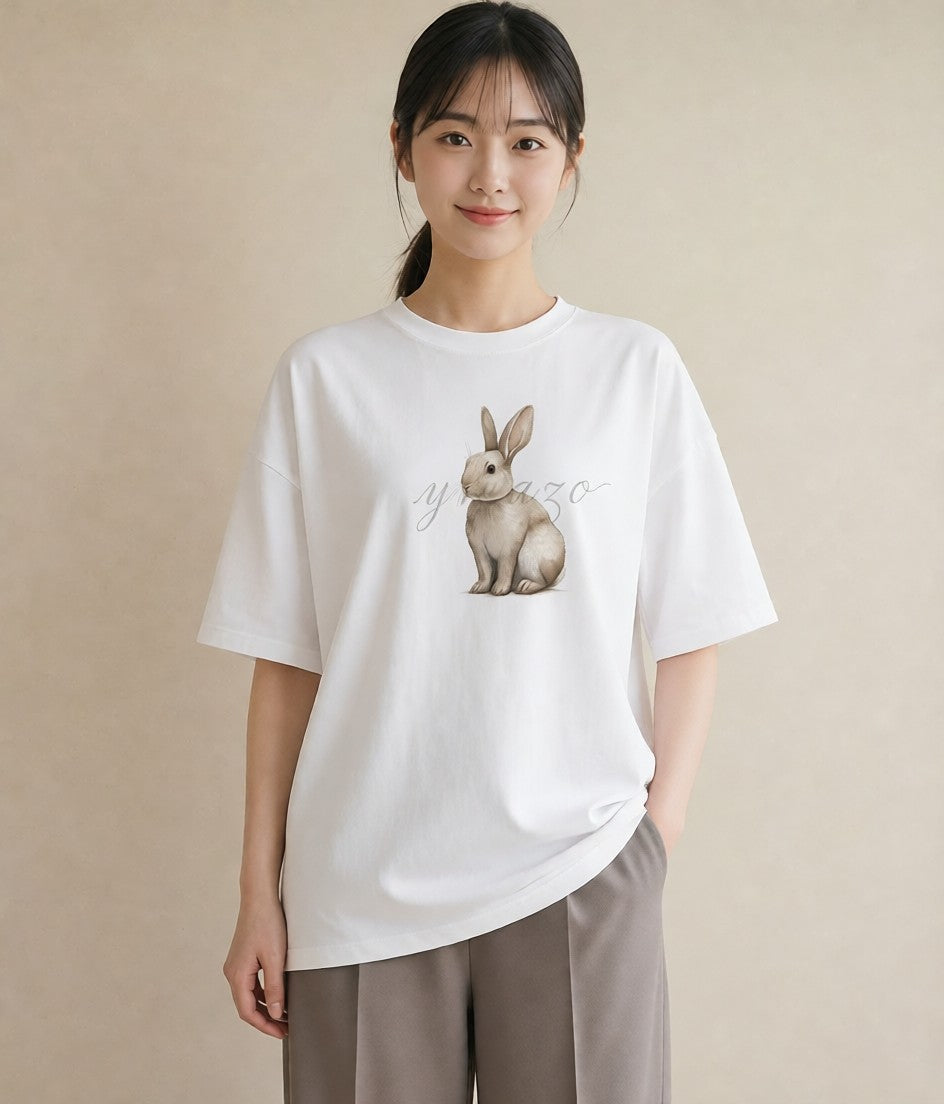 グラフィックTシャツ レディース ホーランドロップ ペット 動物 イラスト 北欧風 部屋着 女性向けギフト 白T YMAZO