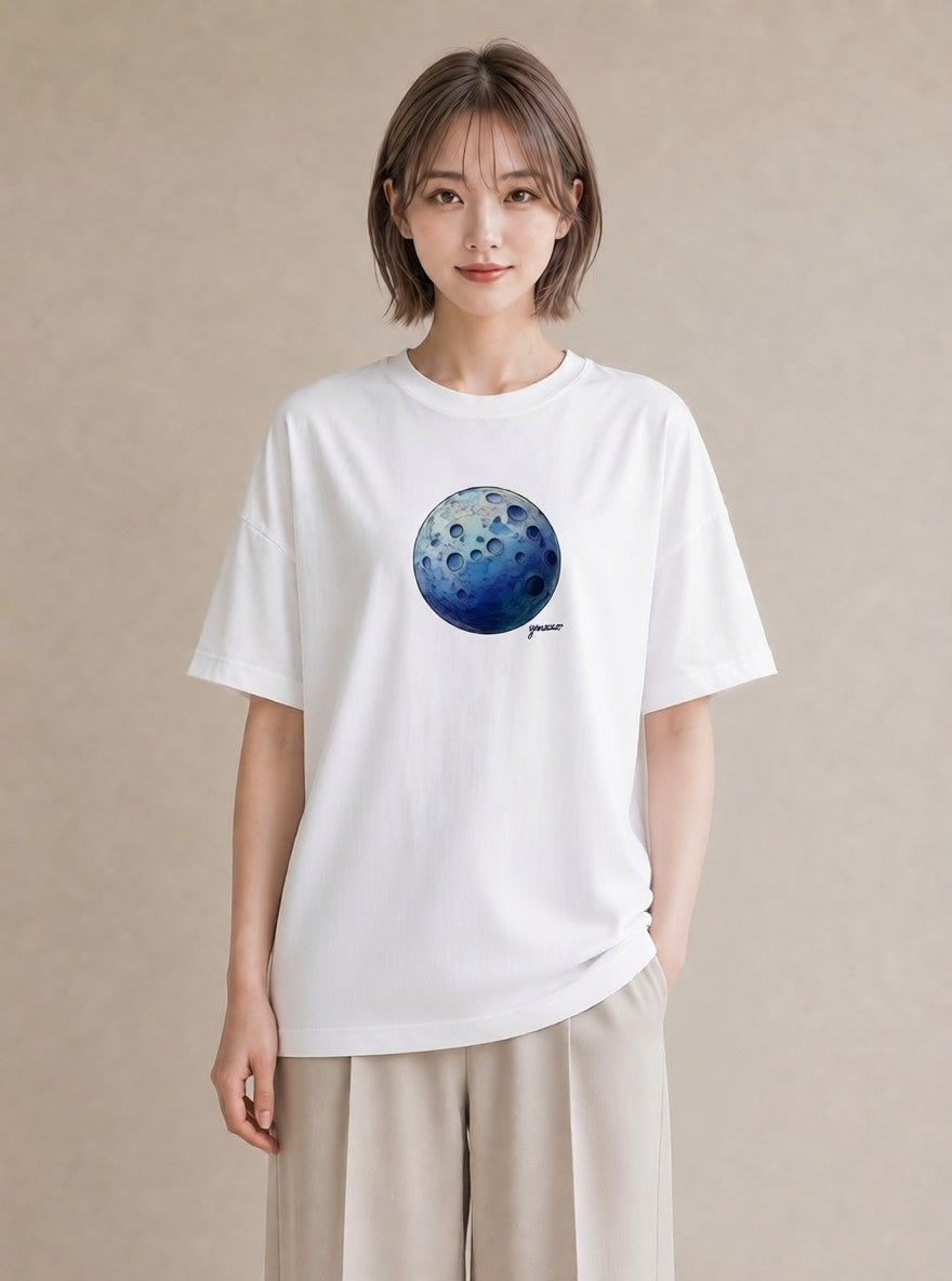 プリントTシャツ レディース 惑星 星空 宇宙 イラスト きれいめ 母娘コーデ 自分用 白T YMAZO