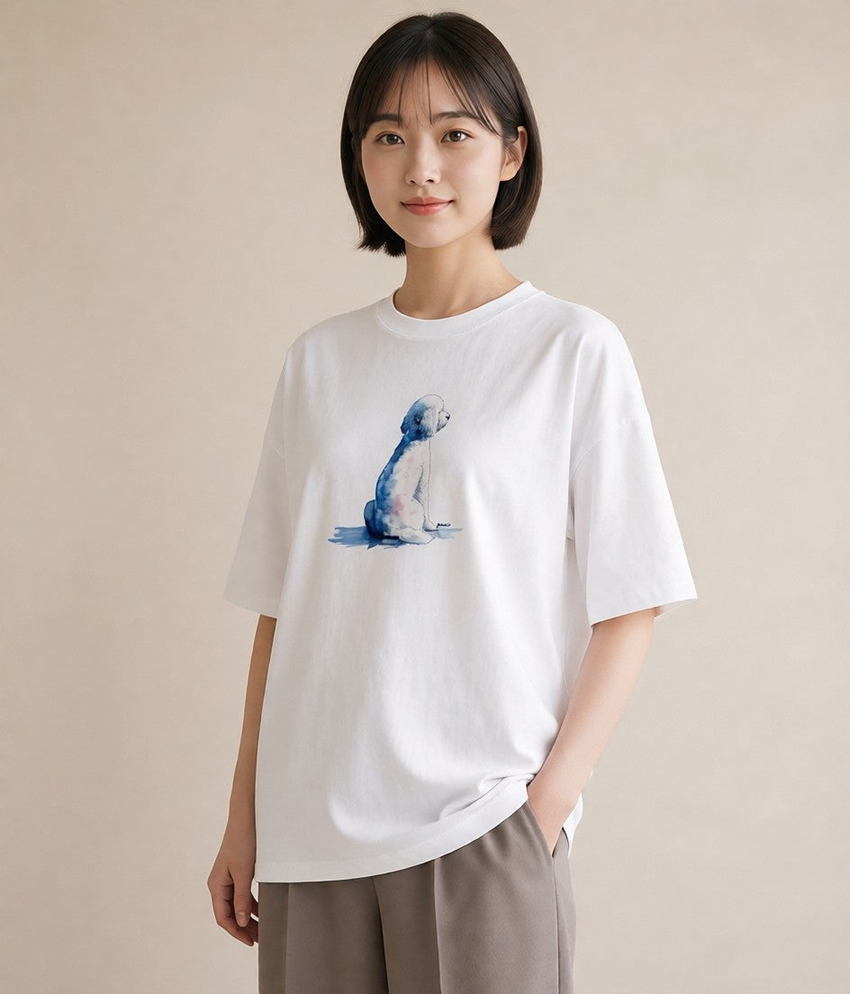 グラフィックTシャツ レディース 愛犬 犬 いぬ イラスト ゆるコーデ 20代 カジュアルコーデ 白T YMAZO
