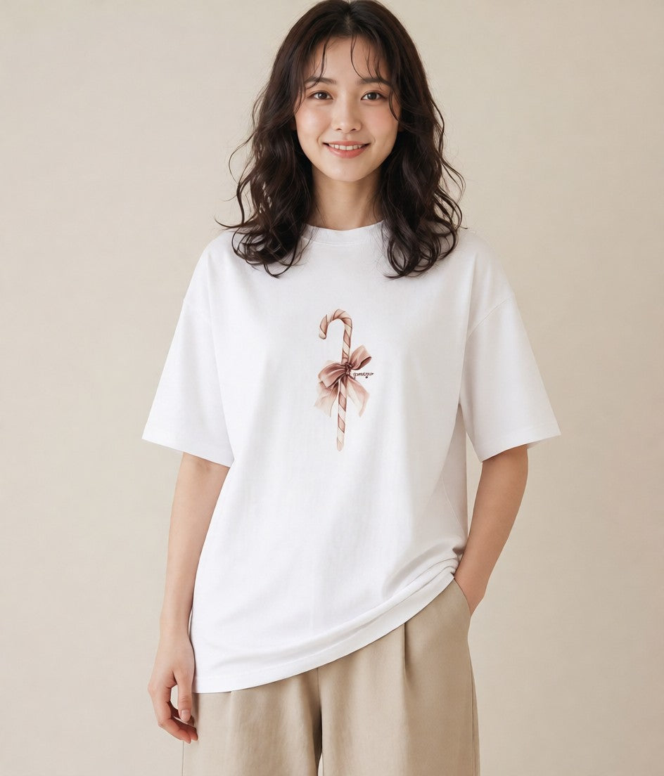 グラフィックTシャツ レディース だんご 食べ物 フード イラスト ポップ 普段着 週末コーデ 白T YMAZO