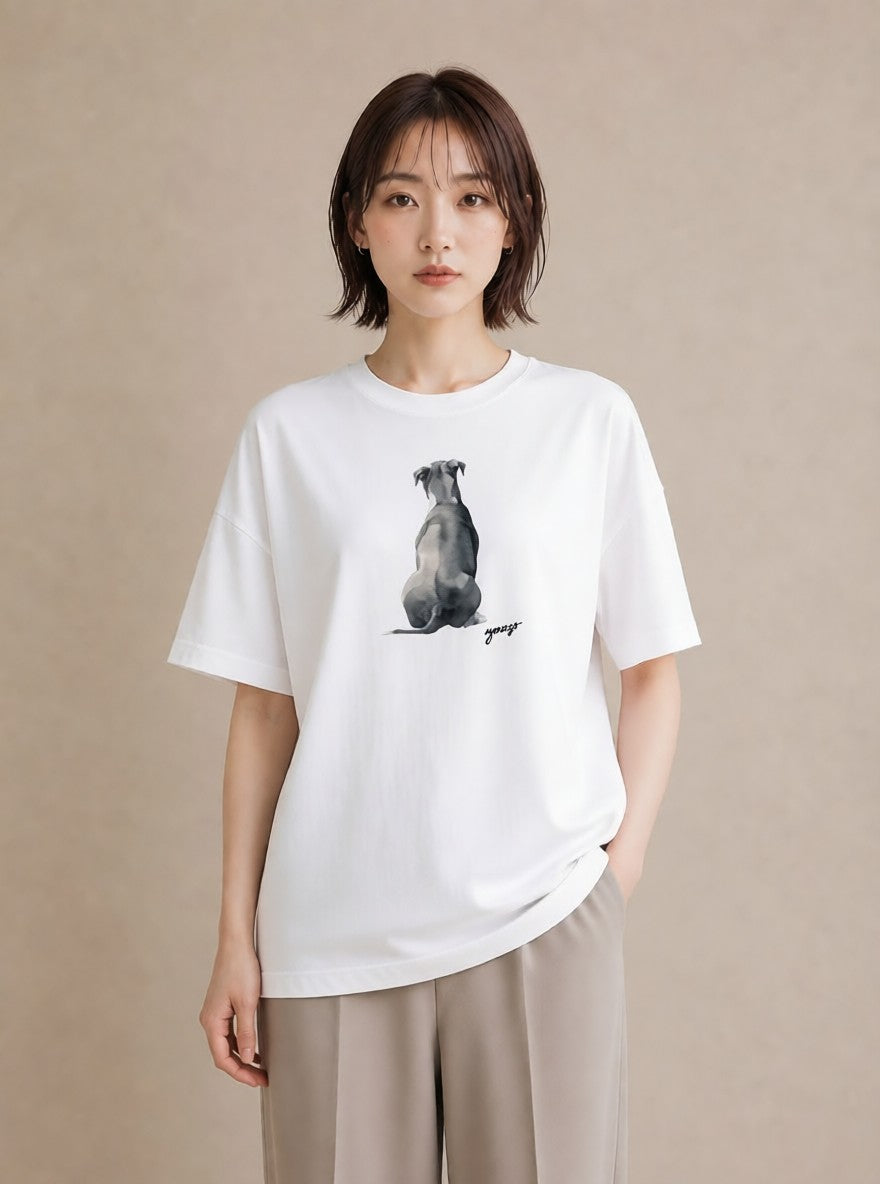 Tシャツ レディース 犬 いぬ イラスト カジュアル 女子会 お揃い 白T YMAZO