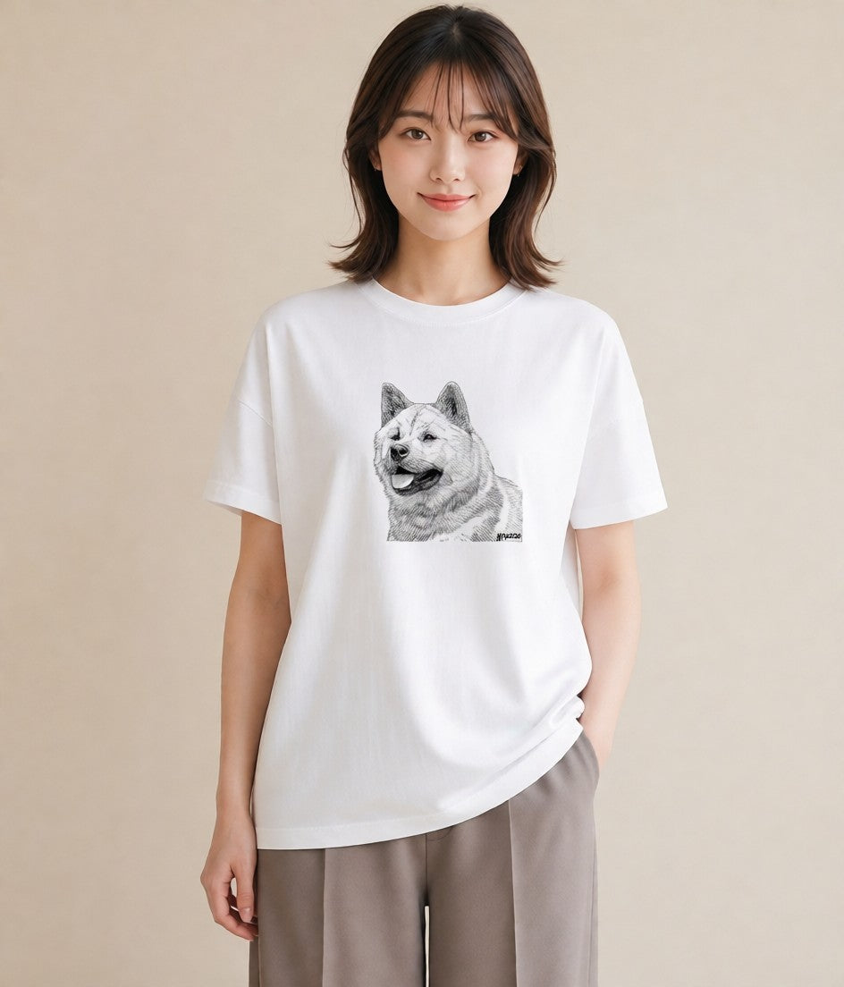 Tシャツ レディース 柴犬 しばいぬ 犬 いぬ イラスト 女性向けギフト 散歩 白T YMAZO