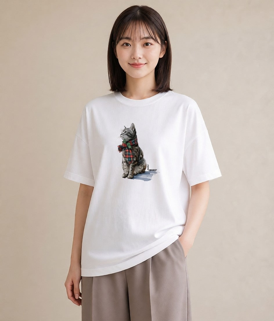 Tシャツ レディース アメリカンショートヘア 猫 ねこ イラスト 夏コーデ 通学 白T YMAZO