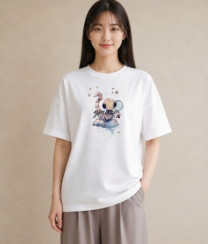 プリントTシャツ レディース カニ 海の生き物 海 イラスト 休日コーデ 秋コーデ おしゃれギフト 白T YMAZO