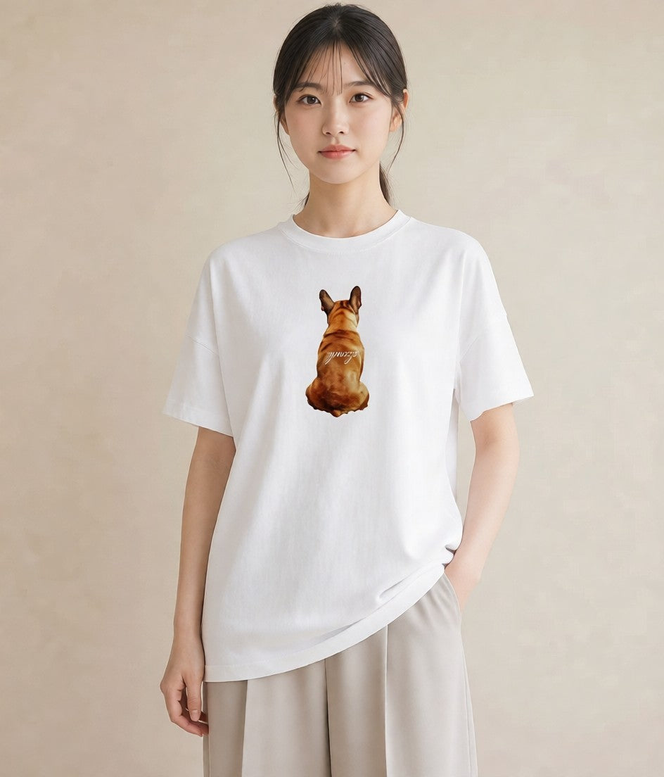 半袖Tシャツ レディース 愛犬 犬 いぬ イラスト 女性向けギフト 散歩 白T YMAZO