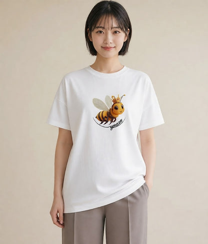 グラフィックTシャツ レディース みつばち 昆虫 虫 イラスト カフェコーデ 在宅 公園 白T YMAZO