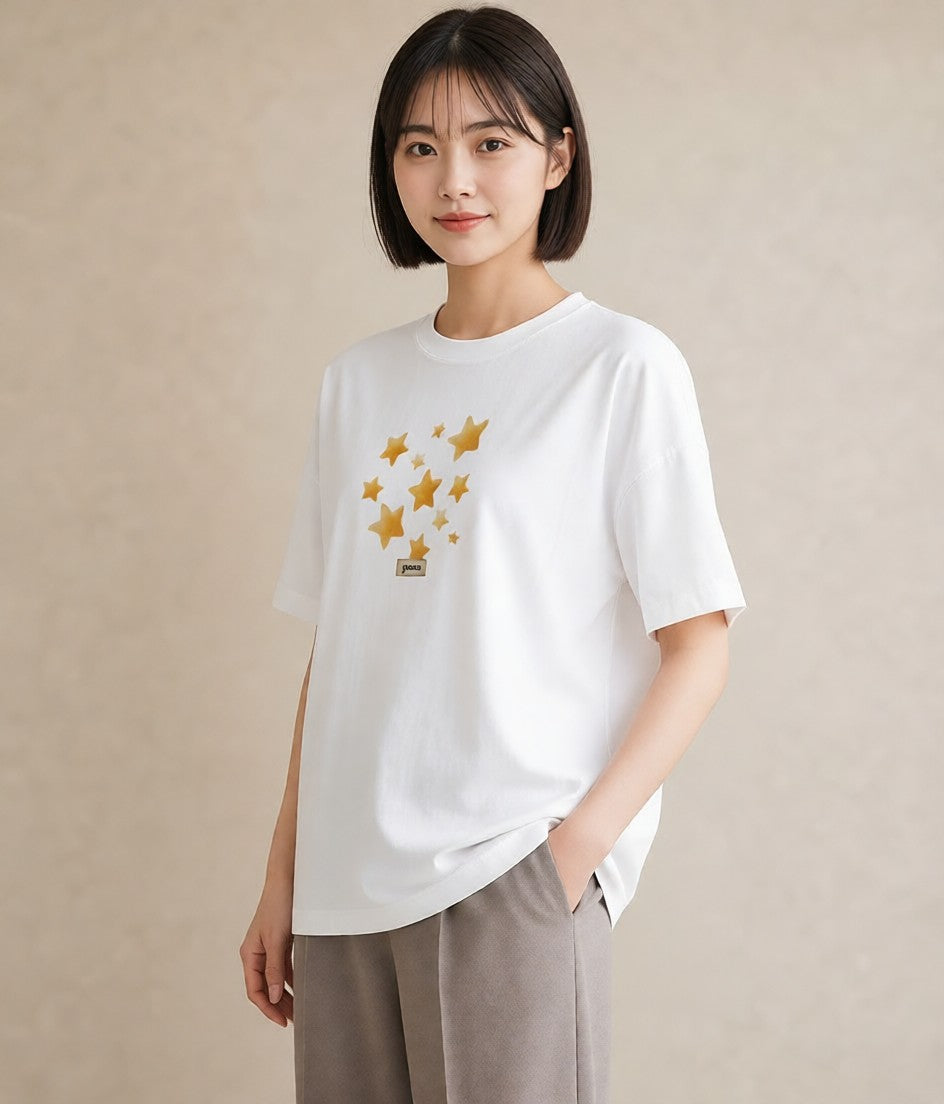 Tシャツ レディース 星空 宇宙 イラスト 姉妹 送別ギフト 白T YMAZO