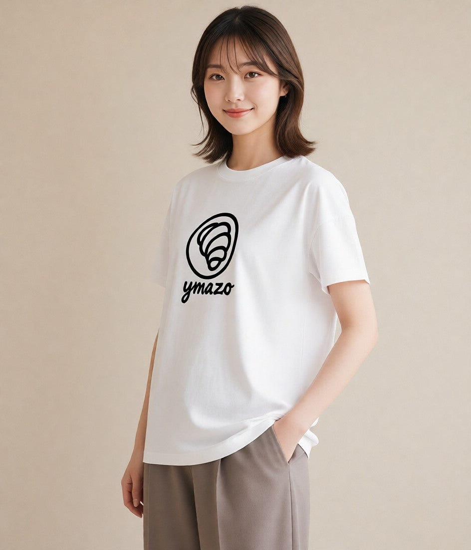 半袖Tシャツ レディース カフェ カフェロゴ ロゴ イラスト ミニマル ルームウェア ギフト 白T YMAZO