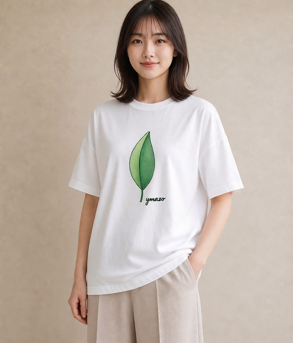 グラフィックTシャツ レディース 扇子 そよ風 ナチュラル アンティーク イラスト ペアコーデ 秋コーデ 白T YMAZO