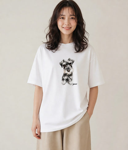 グラフィックTシャツ レディース ミックス犬 犬 いぬ イラスト こなれ感 普段着 週末コーデ 白T YMAZO