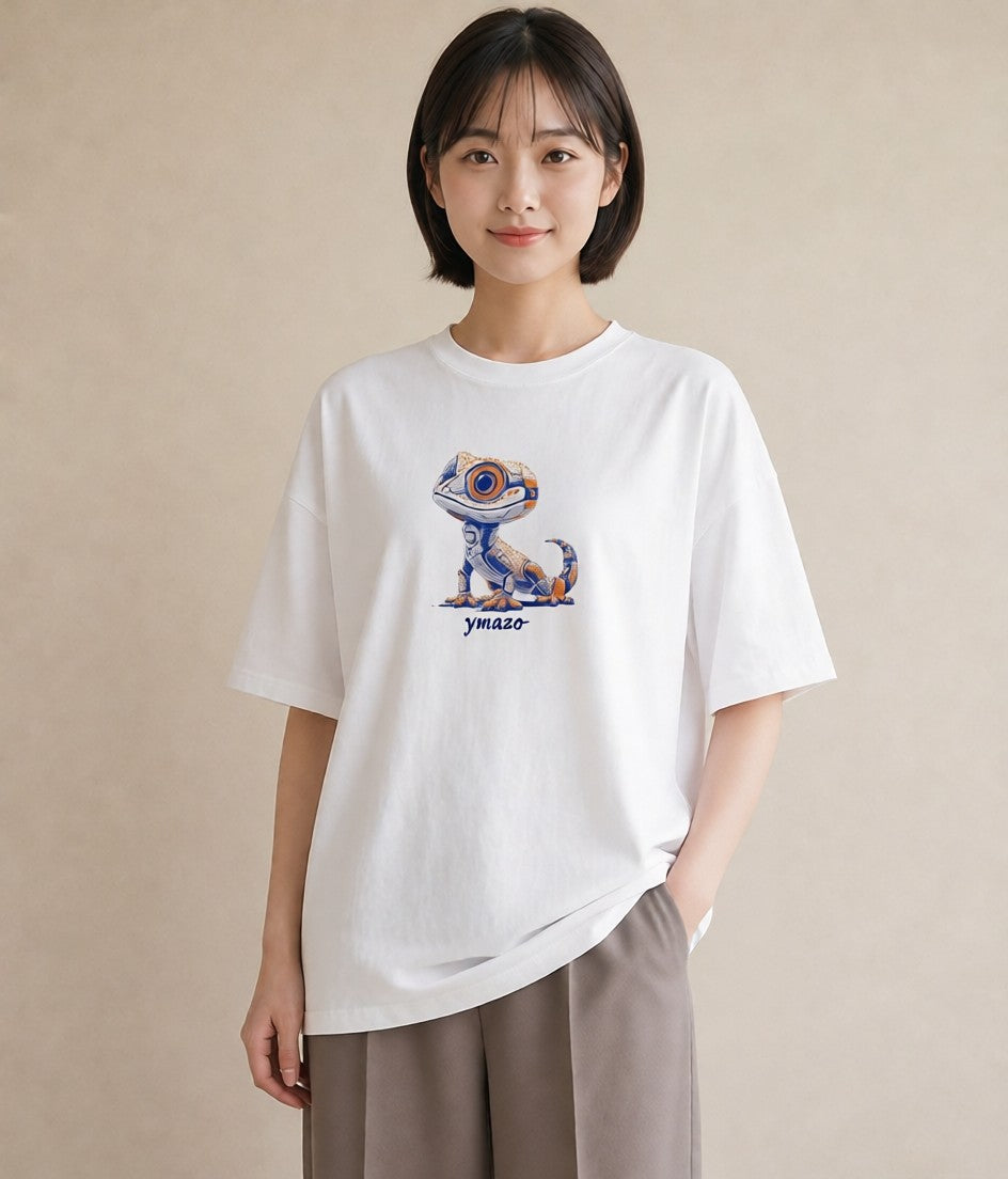 グラフィックTシャツ レディース レオパ ペット 動物 イラスト 旅行コーデ 綿100 デート 白T YMAZO