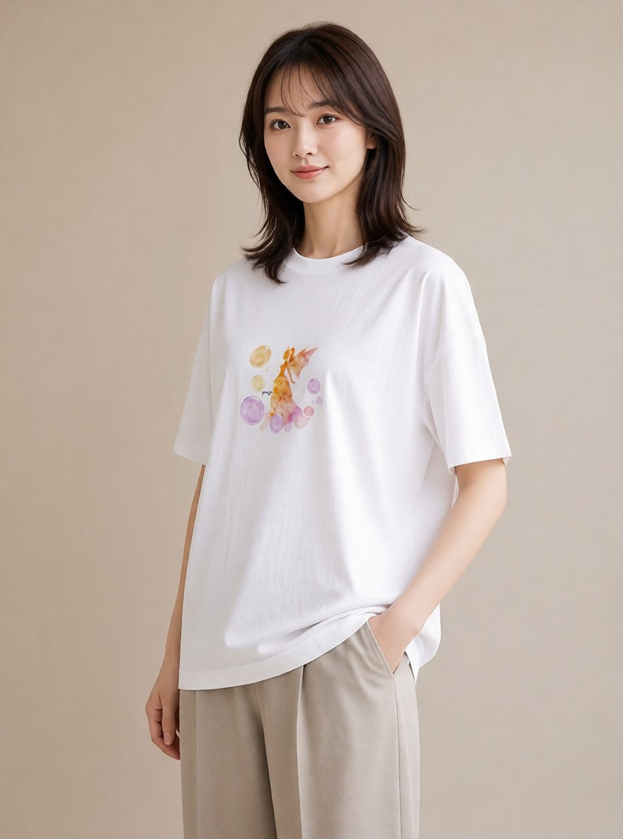 グラフィックTシャツ レディース 射手座 星空 宇宙 イラスト ユニーク 通勤 在宅 白T YMAZO