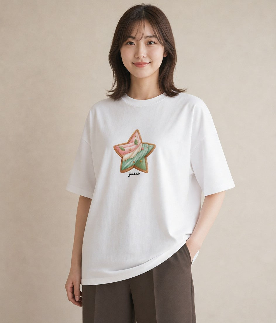 半袖Tシャツ レディース あんみつ 食べ物 フード イラスト フェミニン 部屋着 女性向けギフト 白T YMAZO
