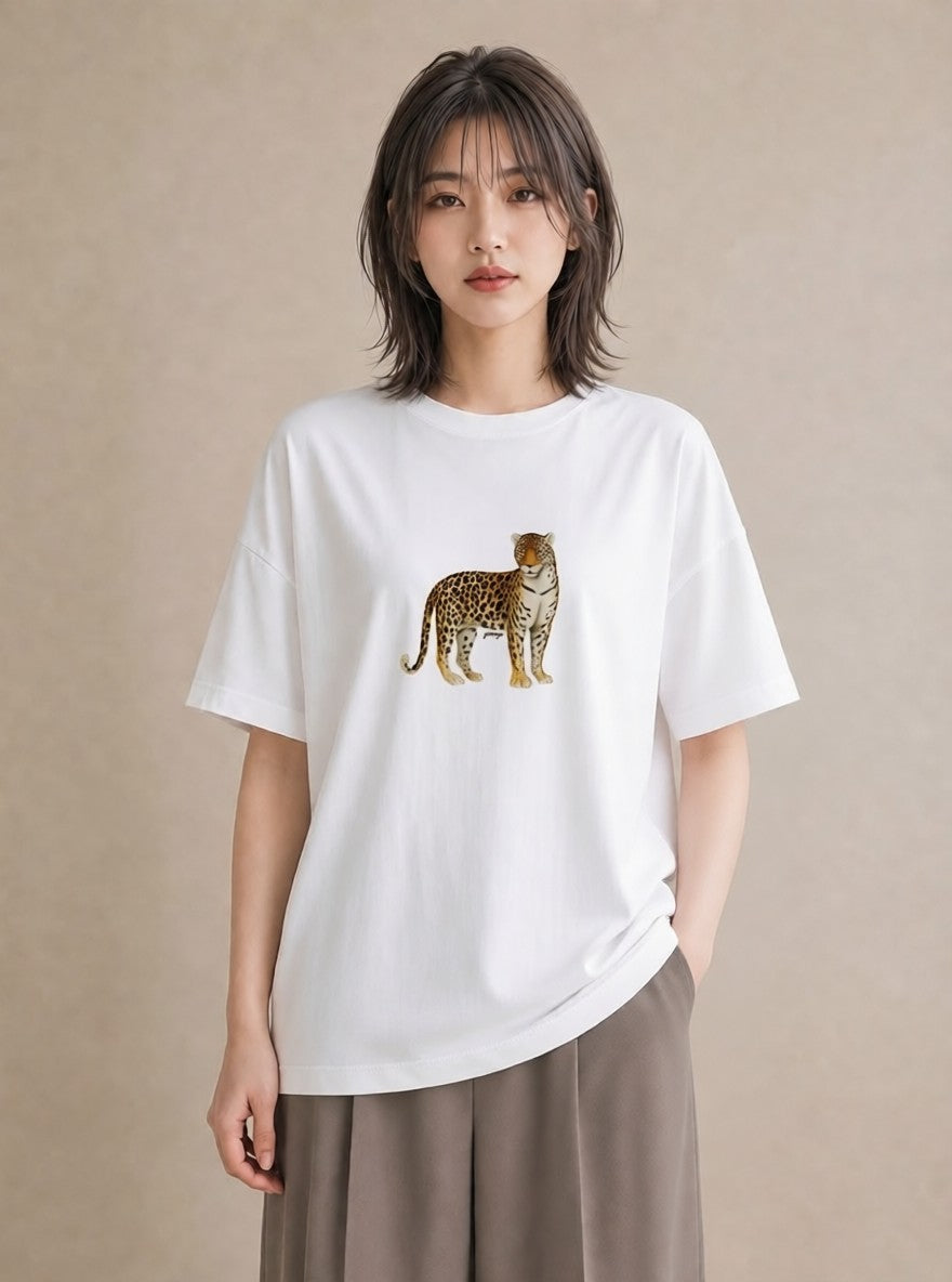 半袖Tシャツ レディース ぶち猫 猫 ねこ イラスト 旅行コーデ 週末コーデ 敬老の日 白T YMAZO