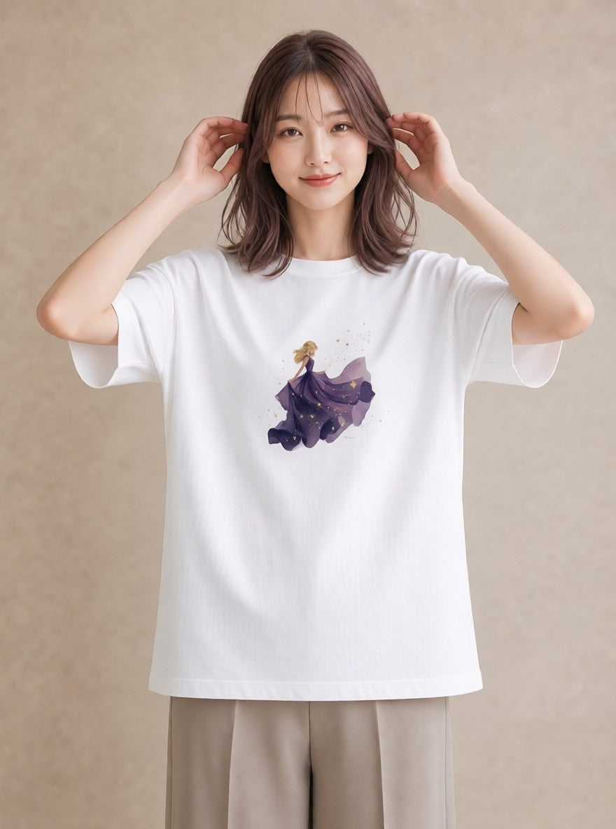 Tシャツ レディース 乙女座 星空 宇宙 イラスト ミニマル 母の日 ビーチ 白T YMAZO