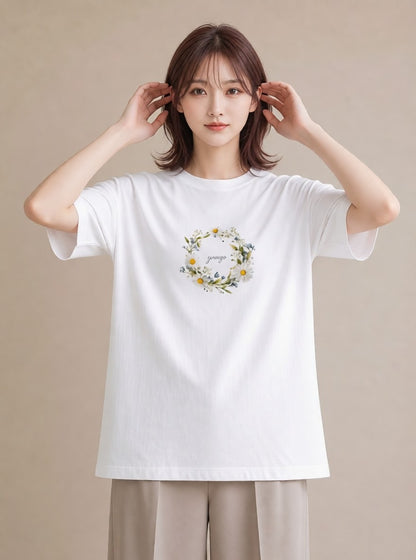 グラフィックTシャツ レディース マーガレット 花 花柄 イラスト ギフト 母の日 白T