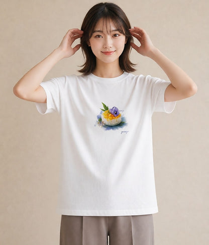 プリントTシャツ レディース お寿司 食べ物 フード イラスト 抜け感 旅行用 海 白T YMAZO
