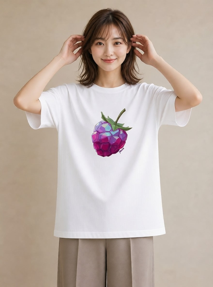 プリントTシャツ レディース 木の実 植物 ボタニカル イラスト ニュアンス 帰省 ラフ 白T YMAZO