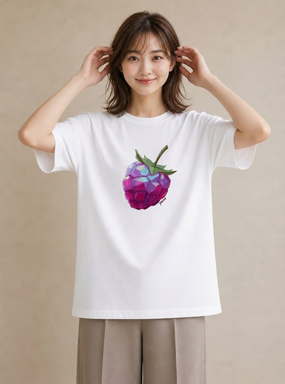 プリントTシャツ レディース 木の実 植物 ボタニカル イラスト ニュアンス 帰省 ラフ 白T YMAZO