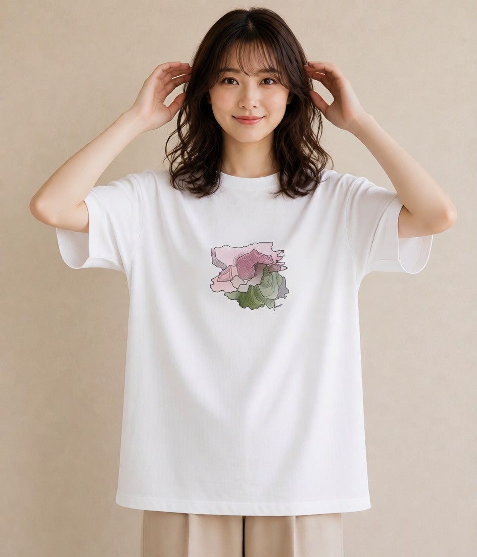 プリントTシャツ レディース わたあめ 食べ物 フード イラスト シンプル ミセス 春コーデ 白T YMAZO