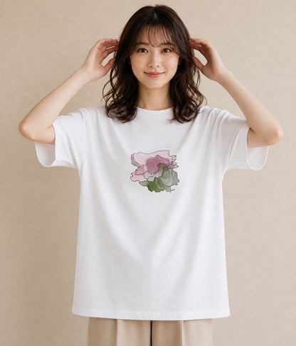 プリントTシャツ レディース わたあめ 食べ物 フード イラスト シンプル ミセス 春コーデ 白T YMAZO