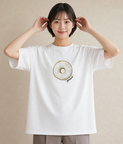 グラフィックTシャツ レディース プリン 食べ物 フード イラスト カジュアル 通勤 在宅 白T YMAZO