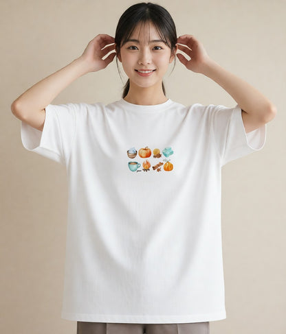 プリントTシャツ レディース 実り 植物 ボタニカル イラスト 個性的 カフェ服 クリスマス 白T YMAZO