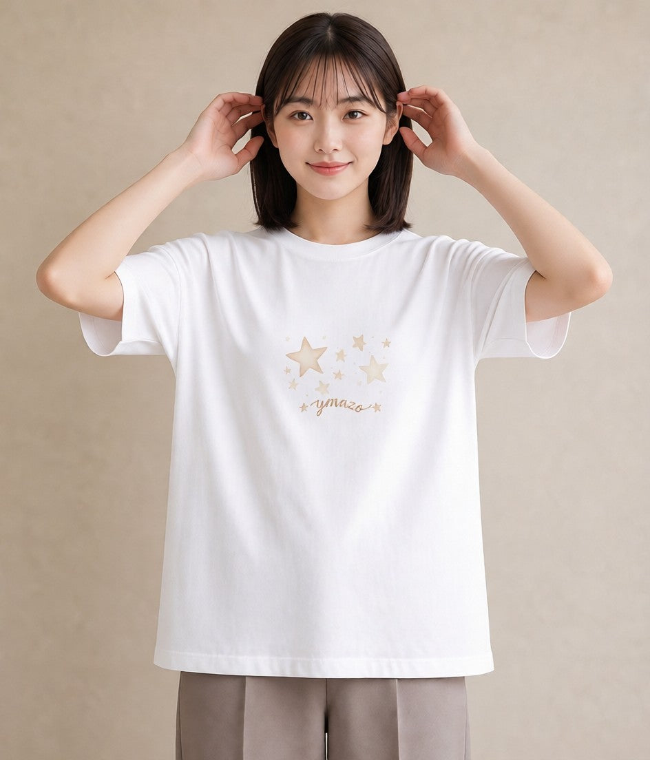 デザインTシャツ レディース 牡牛座 星空 宇宙 イラスト ナチュラル 親子 20代 白T YMAZO