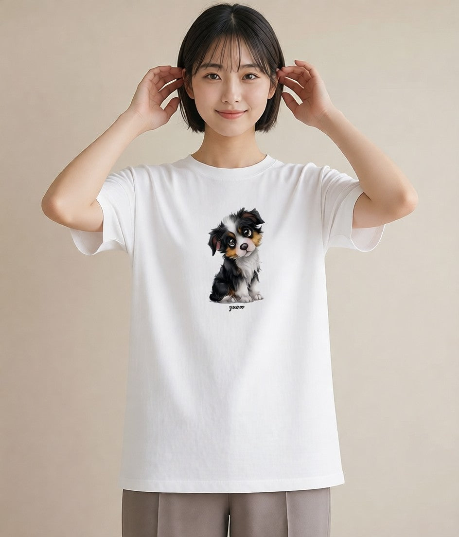 グラフィックTシャツ レディース わんこ 犬 いぬ イラスト 北欧風 旅行 母娘コーデ 白T YMAZO