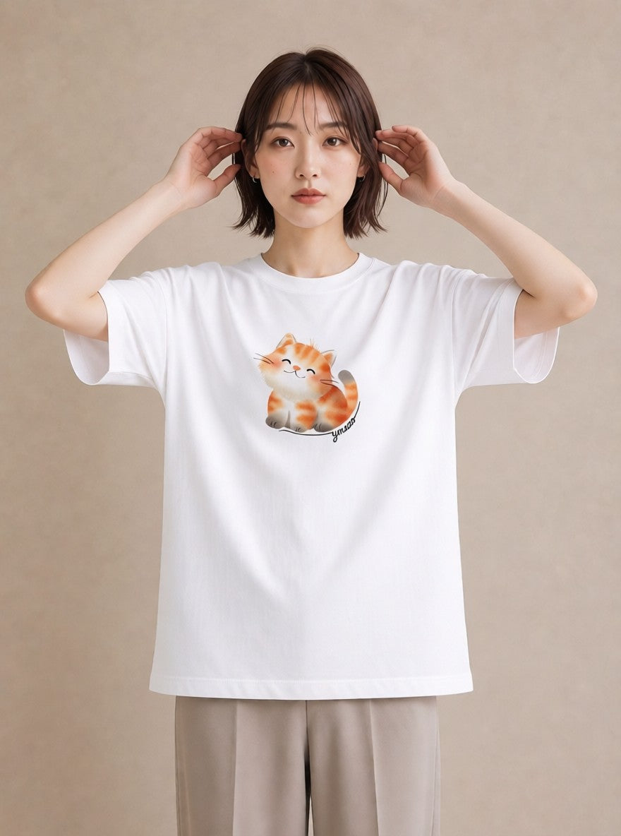 デザインTシャツ レディース 猫の手 猫 ねこ イラスト ユニーク デート 帰省 白T YMAZO