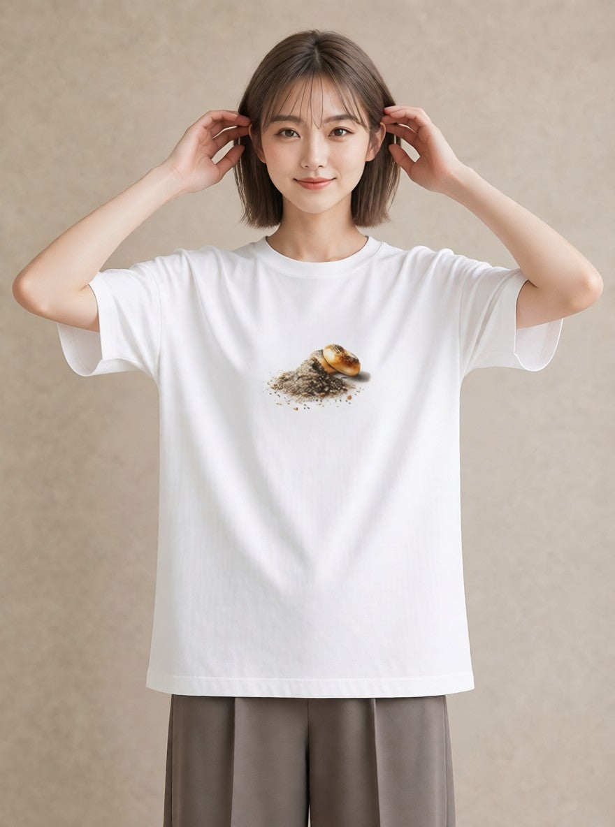 プリントTシャツ レディース ベーグル 食べ物 フード イラスト 親子 20代 白T YMAZO