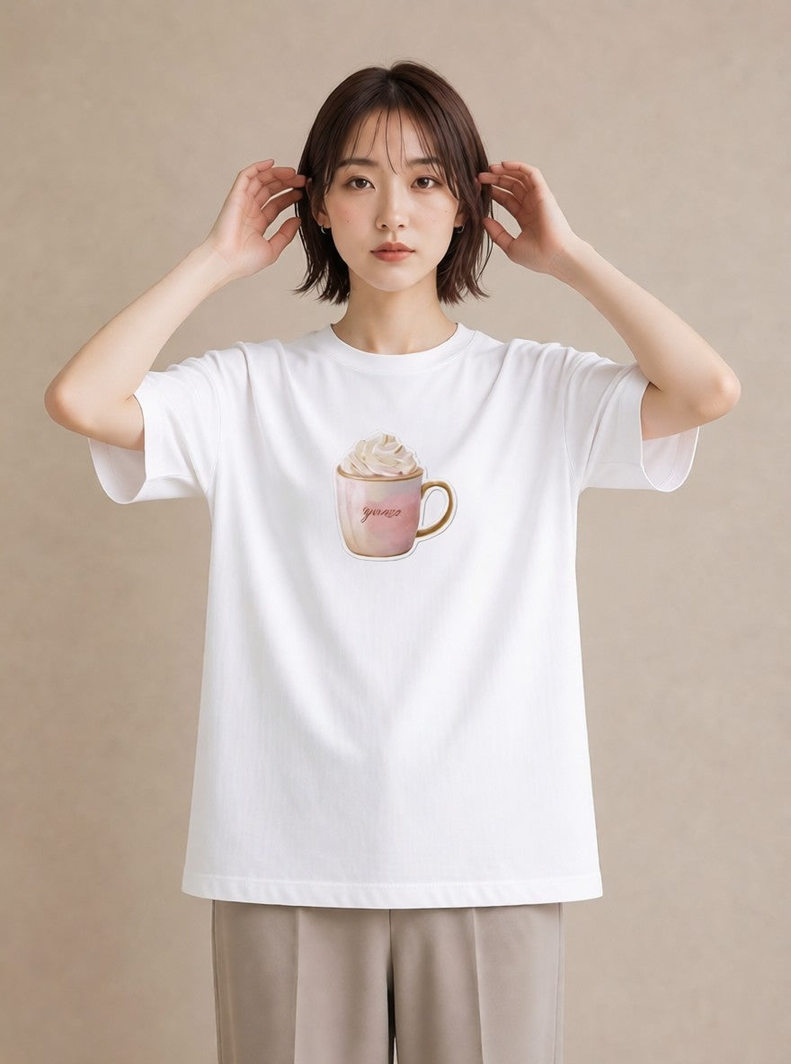 Tシャツ レディース 抹茶 食べ物 フード イラスト レトロ 秋コーデ おしゃれギフト 白T YMAZO