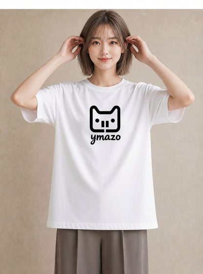 グラフィックTシャツ レディース 猫 ねこ ネコ イラスト 手描き風 帰省 ラフ 白T YMAZO