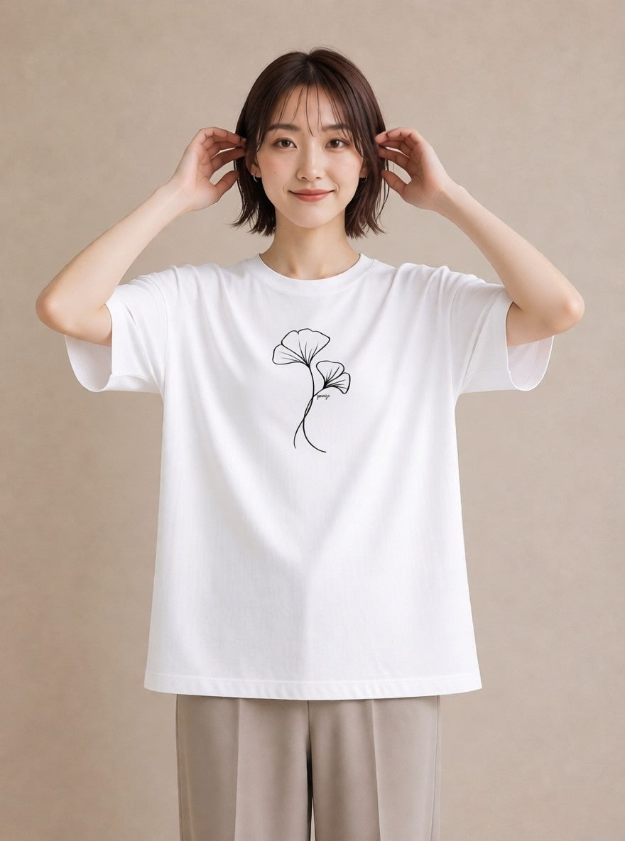プリントTシャツ レディース 観葉植物 ボタニカル 植物 イラスト ポップ 20代 カジュアルコーデ 白T YMAZO