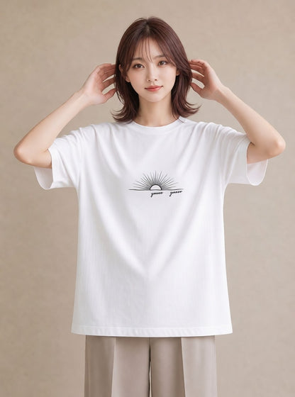 Tシャツ レディース 海 リゾート 夏 イラスト レトロ 週末コーデ 敬老の日 白T YMAZO