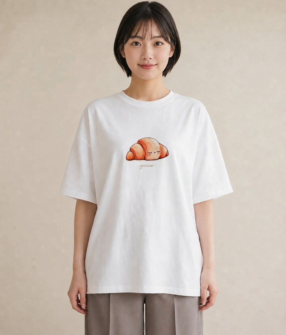 半袖Tシャツ レディース 食パン 食べ物 フード イラスト モード 姉妹 送別ギフト 白T YMAZO