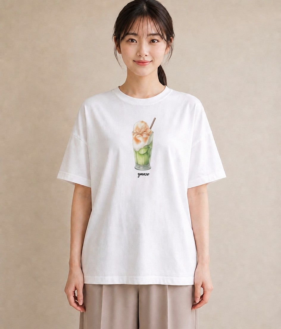 グラフィックTシャツ レディース ショートケーキ 食べ物 フード イラスト こなれ感 ビーチ デイリーウェア 白T YMAZO