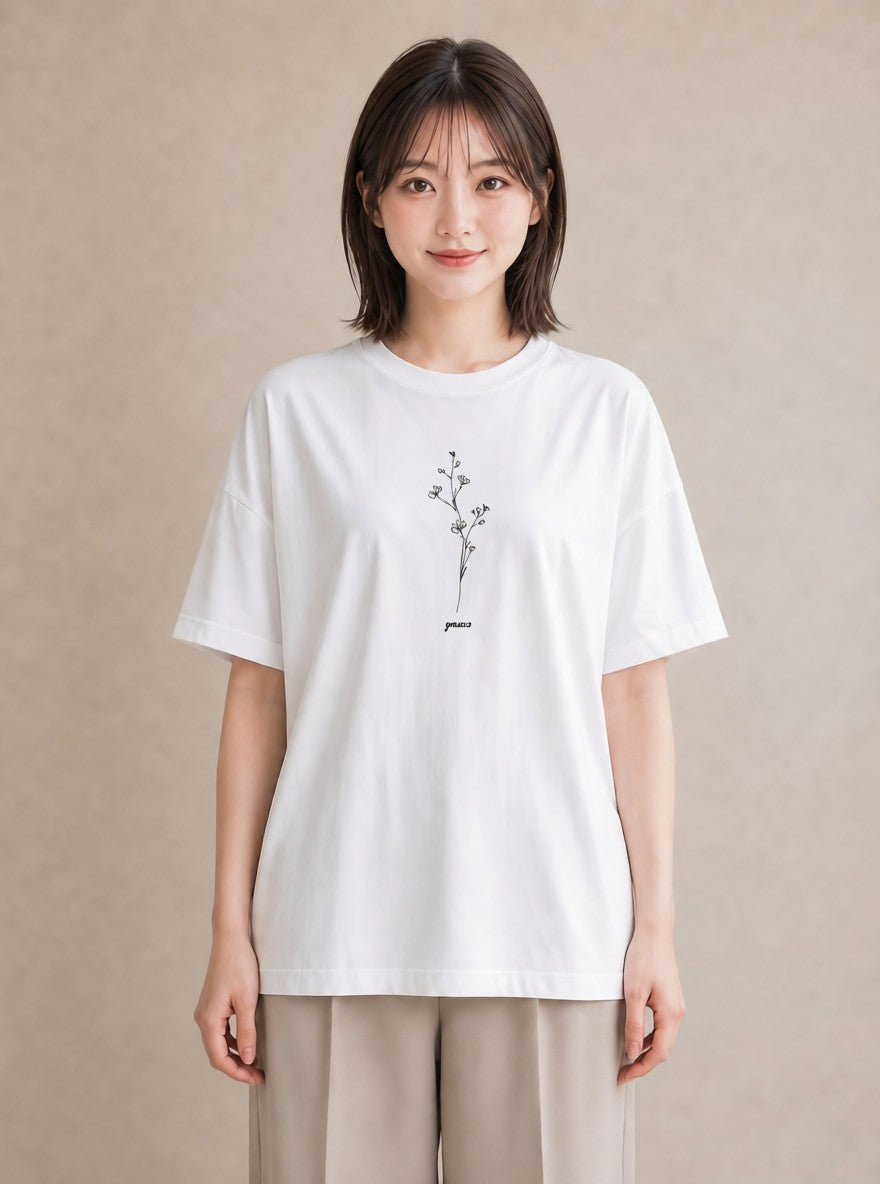 プリントTシャツ レディース 観葉植物 ボタニカル 植物 イラスト きれいめ 女子会 お揃い 白T YMAZO