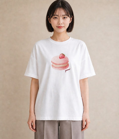 グラフィックTシャツ レディース おにぎり 食べ物 フード イラスト レトロ 公園 ママ 白T YMAZO