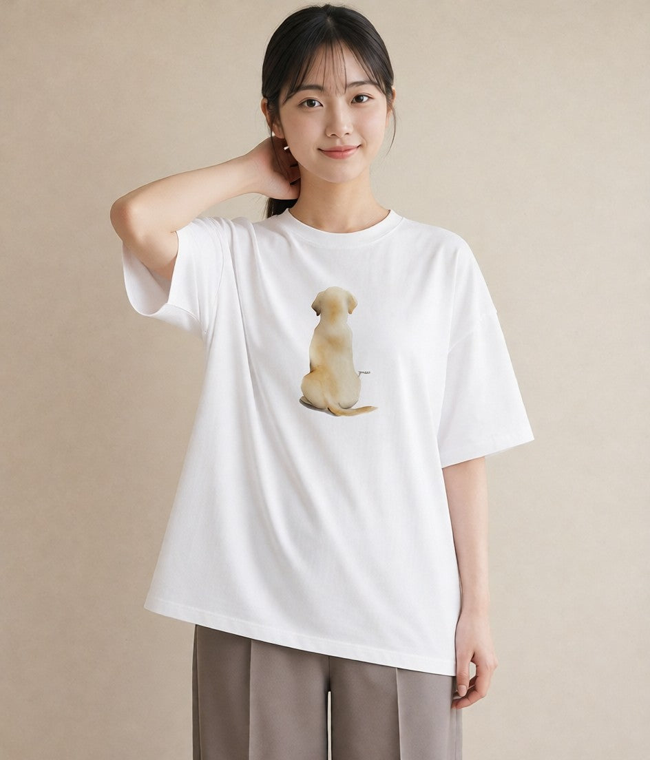 グラフィックTシャツ レディース ラブラドールレトリバー 犬 いぬ イラスト 姉妹 送別ギフト 白T YMAZO