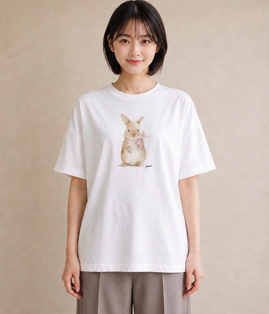 Tシャツ レディース ホーランドロップ ペット 動物 イラスト カフェコーデ デート 帰省 白T YMAZO