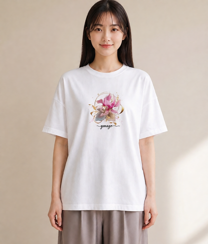 Tシャツ レディース あさがお 朝顔 花 花柄 イラスト ガーリー 誕生日プレゼント 綿100 白T