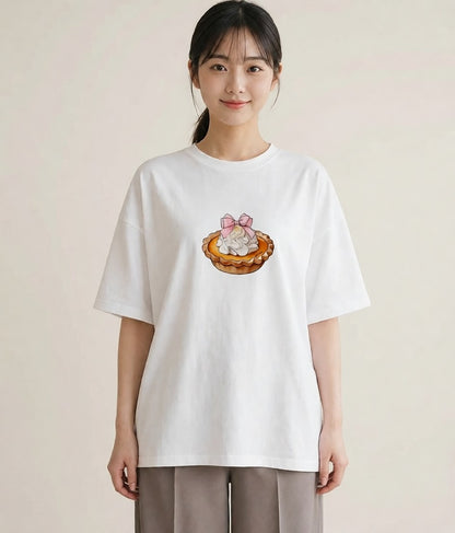 Tシャツ レディース マフィン 食べ物 フード イラスト ボタニカル クリスマス 旅行 白T YMAZO