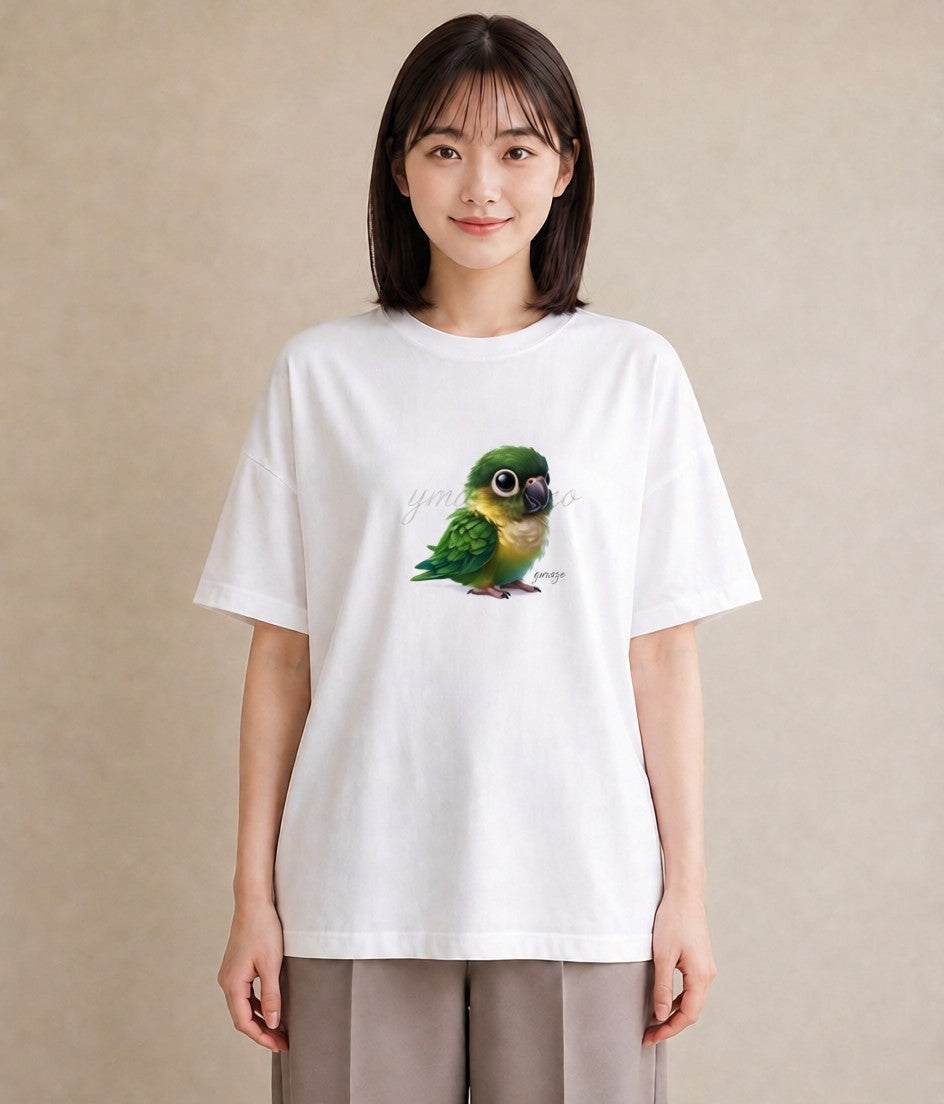 グラフィックTシャツ レディース セキセイインコ ペット 動物 イラスト シンプル 通学 誕生日プレゼント 白T YMAZO